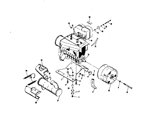 Parts Diagram for Arctic Cat 1974 CHEETAH 340 SNOWMOBILE ENGINE MOUNTING PARTS