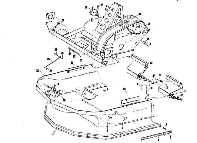 Parts Diagram for Arctic Cat 1974 EL TIGRE 400 SNOWMOBILE BELLY PAN AND FRONT FRAME