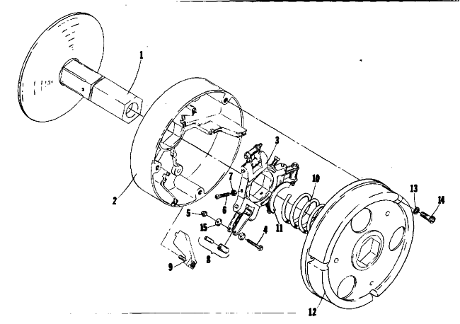 Parts Diagram for Arctic Cat 1975 PANTHER 440 SNOWMOBILE DRIVE CLUTCH