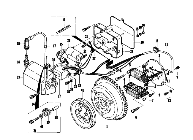 Parts Diagram for Arctic Cat 1975 PANTHER 440 SNOWMOBILE MAGNETO