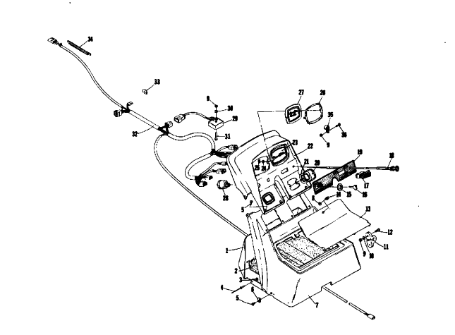 Parts Diagram for Arctic Cat 1975 PANTHER 440 SNOWMOBILE CONSOLE AND WIRING