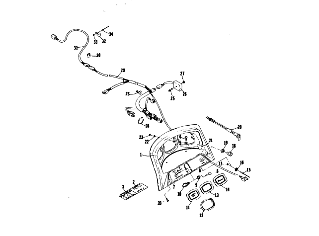 Parts Diagram for Arctic Cat 1976 PANTERA SNOWMOBILE CONSOLE AND WIRING