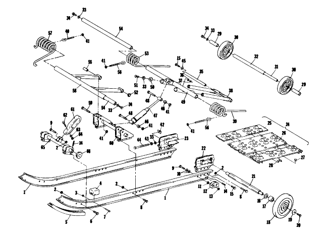 Parts Diagram for Arctic Cat 1976 PANTERA SNOWMOBILE UNDERCARRIAGE AND TRACK