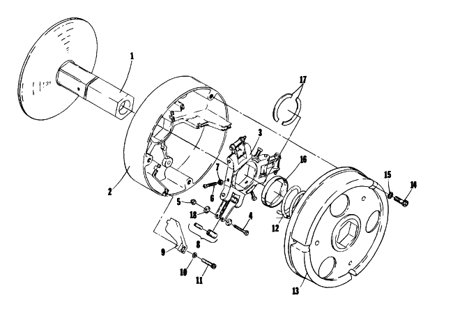 Parts Diagram for Arctic Cat 1976 PANTHER 500 SNOWMOBILE DRIVE CLUTCH