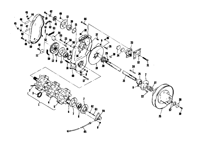 Parts Diagram for Arctic Cat 1976 CROSS COUNTRY CAT SNOWMOBILE DRIVE TRAIN