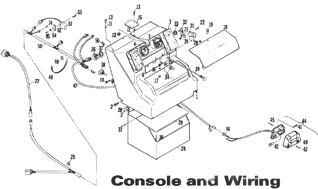 Parts Diagram for Arctic Cat 1972 Panther SNOWMOBILE Console and Wiring
