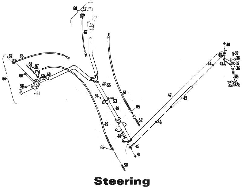 Parts Diagram for Arctic Cat 1972 Puma SNOWMOBILE Steering