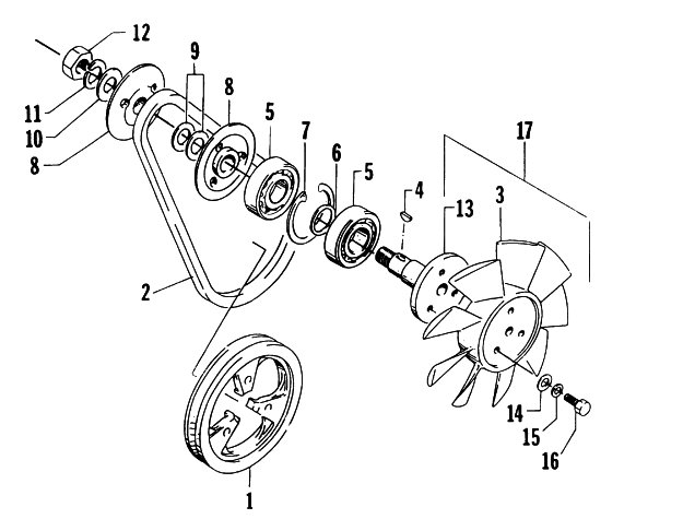 Parts Diagram for Arctic Cat 1997 PANTHER 440 SNOWMOBILE COOLING FAN
