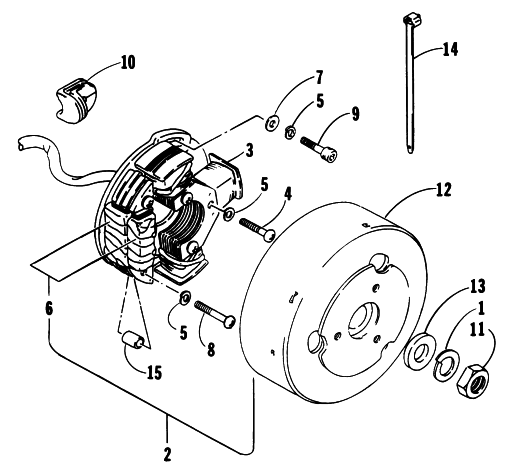 Parts Diagram for Arctic Cat 1995 PANTHER DELUXE SNOWMOBILE MAGNETO