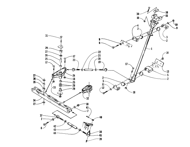 Parts Diagram for Arctic Cat 1996 PUMA SNOWMOBILE TIE ROD AND STEERING POST ASSEMBLY