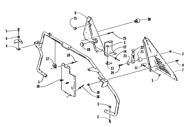 Parts Diagram for Arctic Cat 1996 JAG SNOWMOBILE STEERING SUPPORT ASSEMBLY
