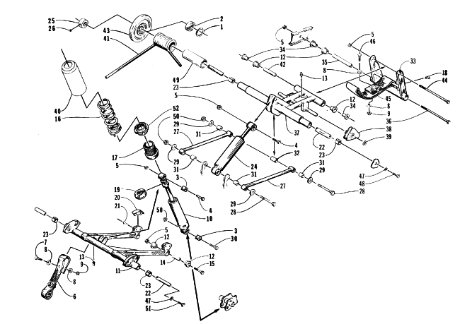 Parts Diagram for Arctic Cat 1996 BEARCAT 440 SNOWMOBILE REAR SUSPENSION ARM ASSEMBLY