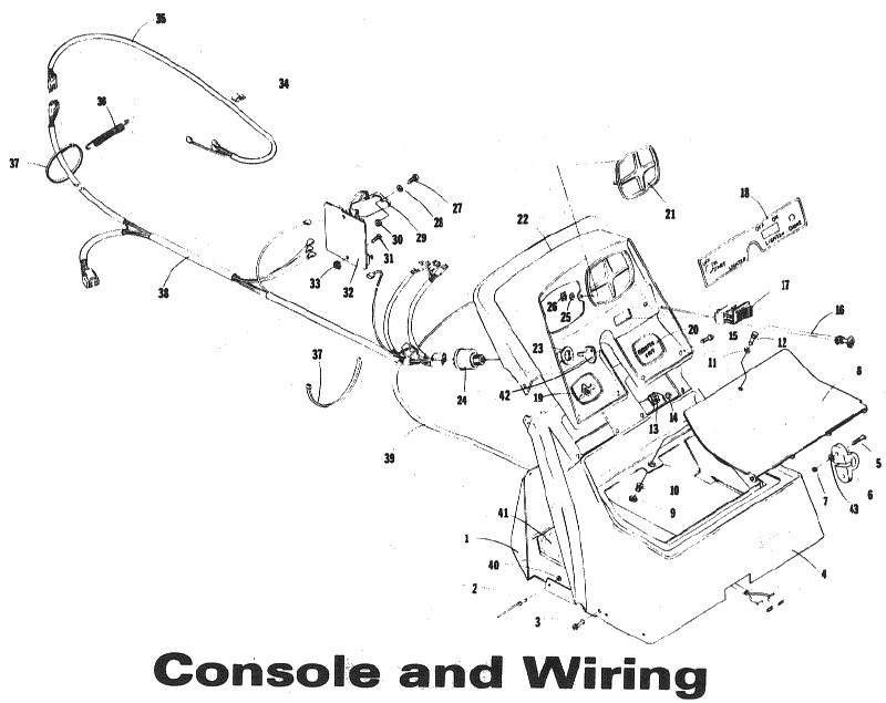 Parts Diagram for Arctic Cat 1973 Panther SNOWMOBILE CONSOLE AND WIRING