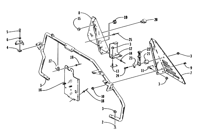 Parts Diagram for Arctic Cat 1996 PUMA SNOWMOBILE STEERING SUPPORT ASSEMBLY
