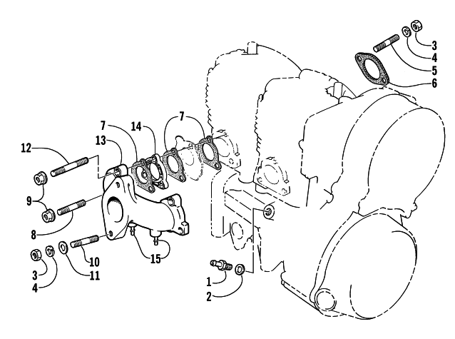 Parts Diagram for Arctic Cat 1997 JAG DLX SNOWMOBILE INTAKE ASSEMBLY