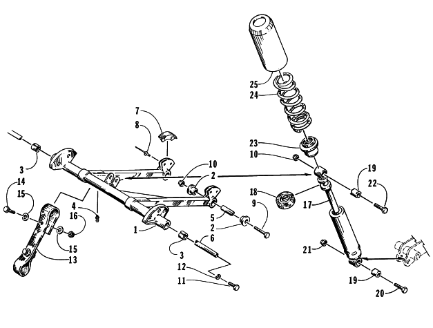 Parts Diagram for Arctic Cat 1996 JAG SNOWMOBILE REAR SUSPENSION FRONT ARM ASSEMBLY