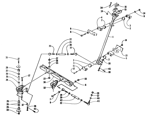 Parts Diagram for Arctic Cat 1996 PANTHER DELUXE SNOWMOBILE TIE ROD AND STEERING POST ASSEMBLY