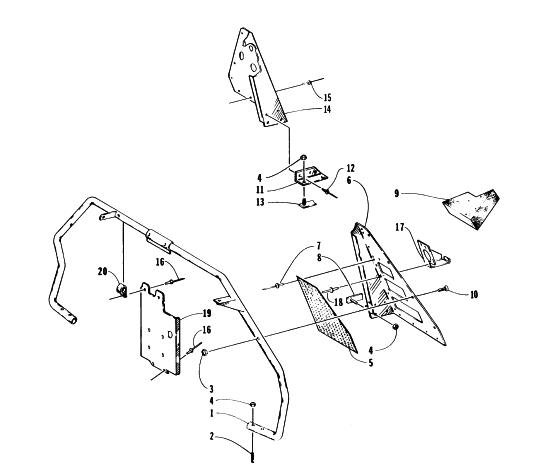 Parts Diagram for Arctic Cat 1996 BEARCAT 440 SNOWMOBILE STEERING SUPPORT ASSEMBLY