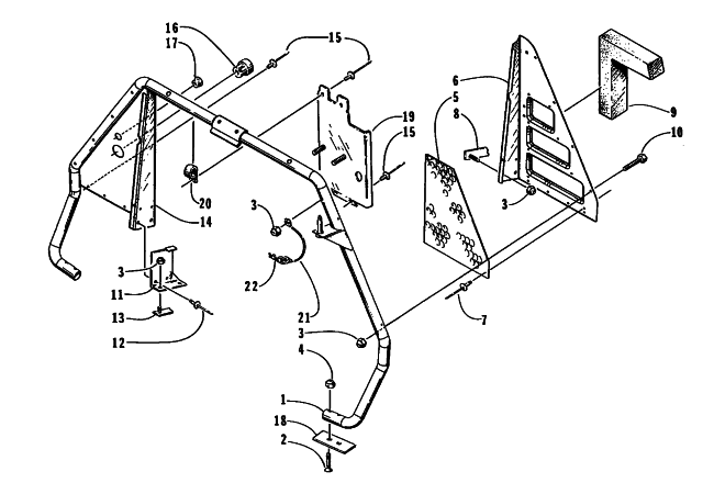 Parts Diagram for Arctic Cat 1995 ZR 440 SNOWMOBILE STEERING SUPPORT ASSEMBLY