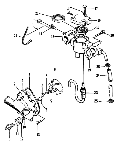 Parts Diagram for Arctic Cat 1996 ZR 580 EFI SNOWMOBILE WATER PUMP/WATER MANIFOLD