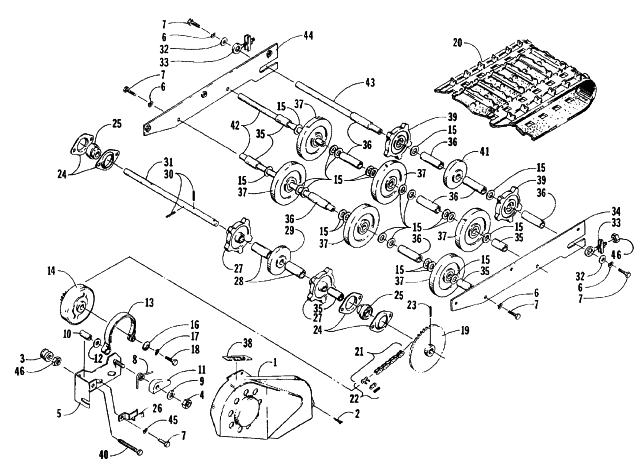 Parts Diagram for Arctic Cat 1998 KITTY CAT SNOWMOBILE DRIVE, UNDERCARRIAGE, AND TRACK