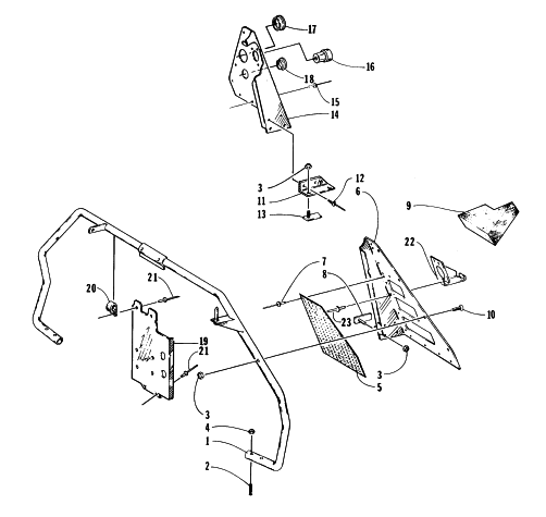 Parts Diagram for Arctic Cat 1996 COUGAR MOUNTAIN CAT SNOWMOBILE STEERING SUPPORT ASSEMBLY