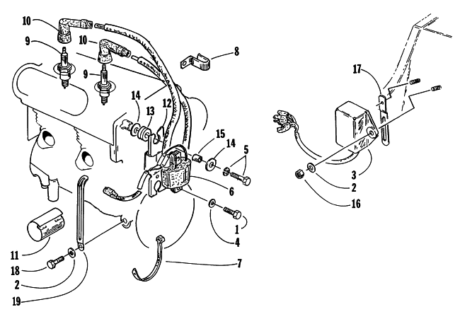Parts Diagram for Arctic Cat 1995 JAG SNOWMOBILE ELECTRICAL