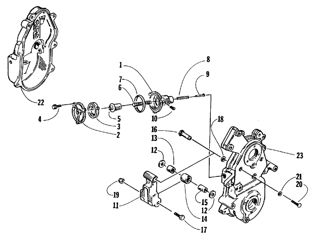 Parts Diagram for Arctic Cat 1996 COUGAR MOUNTAIN CAT SNOWMOBILE DROPCASE CHAIN TENSION ASSEMBLY