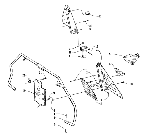 Parts Diagram for Arctic Cat 1996 COUGAR 2-UP SNOWMOBILE STEERING SUPPORT ASSEMBLY