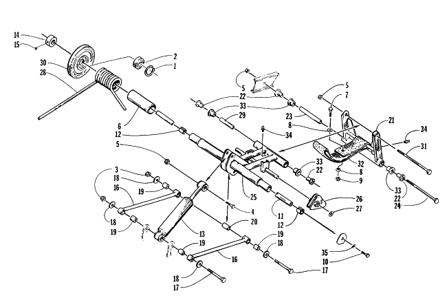Parts Diagram for Arctic Cat 1997 POWDER SPECIAL EFI SNOWMOBILE REAR SUSPENSION REAR ARM ASSEMBLY