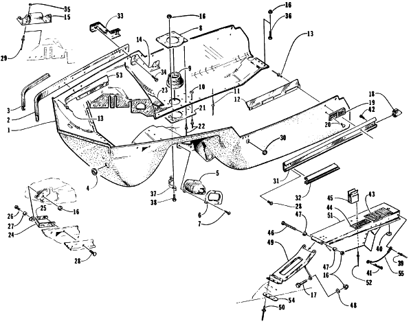 Parts Diagram for Arctic Cat 1996 PANTERA SNOWMOBILE BELLY PAN ASSEMBLY