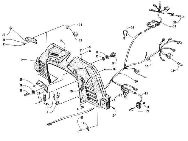 Parts Diagram for Arctic Cat 1996 PANTERA SNOWMOBILE CONSOLE, SWITCHES, AND WIRING ASSEMBLIES