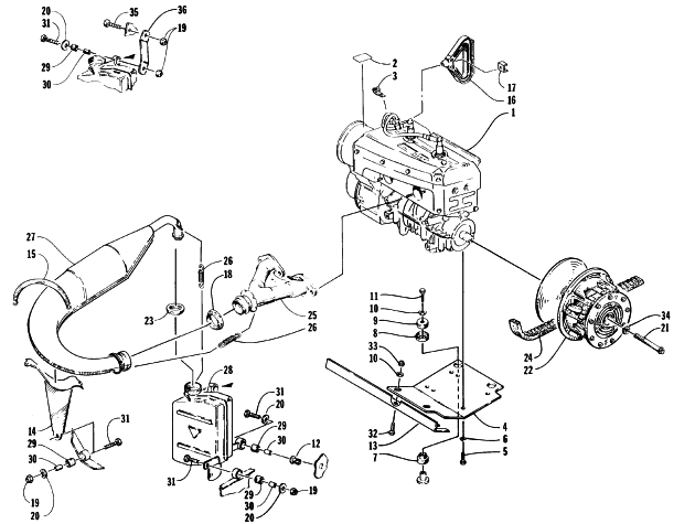 Parts Diagram for Arctic Cat 1996 Z 440 SNOWMOBILE ENGINE AND RELATED PARTS