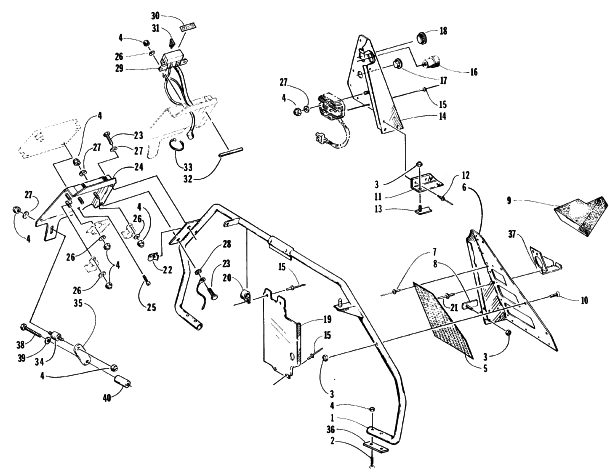 Parts Diagram for Arctic Cat 1996 ZR 580 EFI SNOWMOBILE STEERING SUPPORT ASSEMBLY