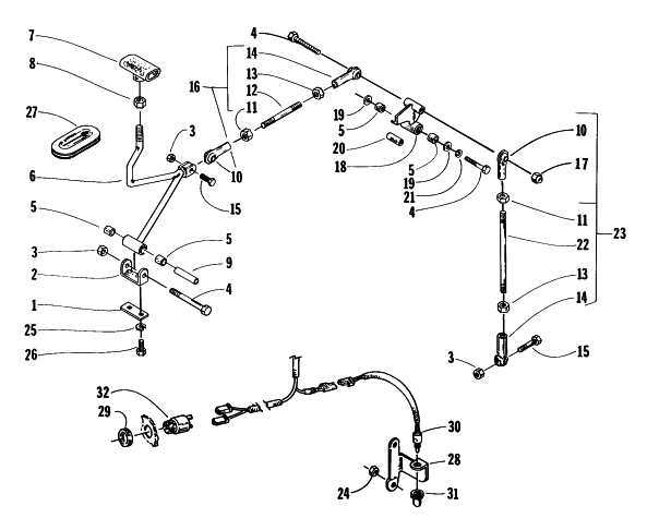 Parts Diagram for Arctic Cat 1996 PANTHER DELUXE SNOWMOBILE REVERSE SHIFT LEVER ASSEMBLY