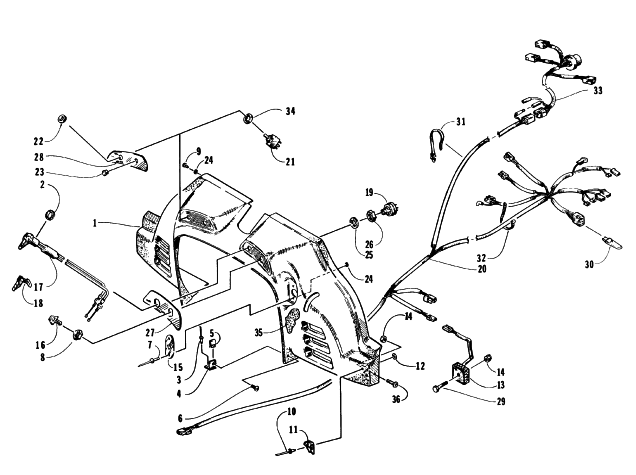 Parts Diagram for Arctic Cat 1996 PANTHER DELUXE SNOWMOBILE CONSOLE, SWITCHES, AND WIRING ASSEMBLIES