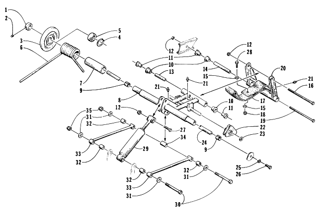 Parts Diagram for Arctic Cat 1996 THUNDERCAT MOUNTAIN SNOWMOBILE REAR SUSPENSION - REAR ARM ASSEMBLY