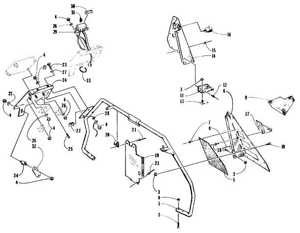 Parts Diagram for Arctic Cat 1996 EXT 580 EFI DX SNOWMOBILE STEERING SUPPORT ASSEMBLY