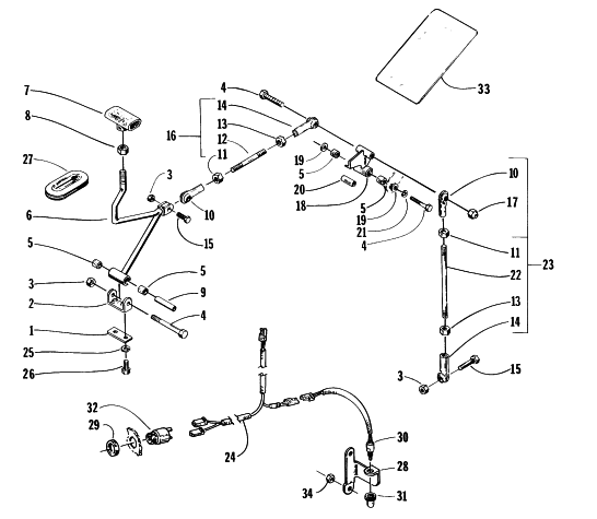 Parts Diagram for Arctic Cat 1996 EXT POWDER SPECIAL SNOWMOBILE REVERSE SHIFT LEVER ASSEMBLY