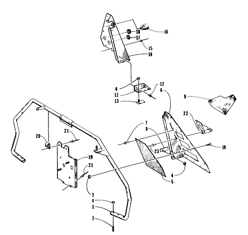 Parts Diagram for Arctic Cat 1996 EXT POWDER SPECIAL SNOWMOBILE STEERING SUPPORT ASSEMBLY