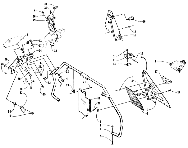 Parts Diagram for Arctic Cat 1996 PANTERA SNOWMOBILE STEERING SUPPORT ASSEMBLY
