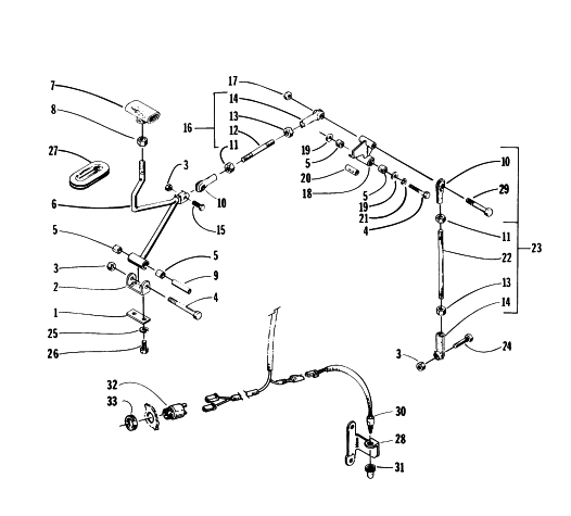 Parts Diagram for Arctic Cat 1996 WILDCAT TOURING SNOWMOBILE REVERSE SHIFT LEVER ASSEMBLY
