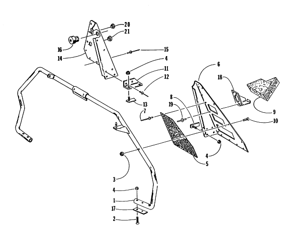 Parts Diagram for Arctic Cat 1996 ZRT 600 SNOWMOBILE STEERING SUPPORT ASSEMBLY