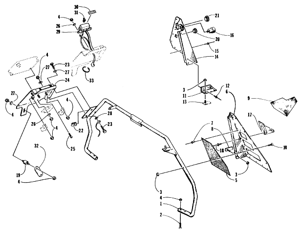 Parts Diagram for Arctic Cat 1996 WILDCAT SNOWMOBILE STEERING SUPPORT ASSEMBLY