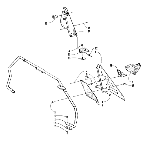 Parts Diagram for Arctic Cat 1996 THUNDERCAT MOUNTAIN SNOWMOBILE STEERING SUPPORT ASSEMBLY