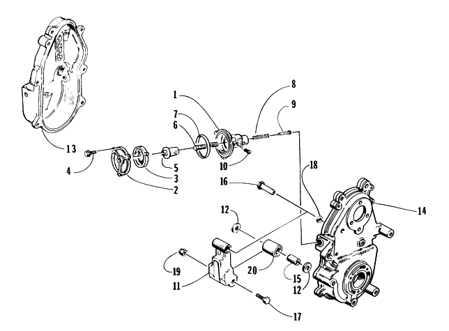 Parts Diagram for Arctic Cat 2000 POWDER SPECIAL 2K SNOWMOBILE DROPCASE CHAIN TENSION ASSEMBLY