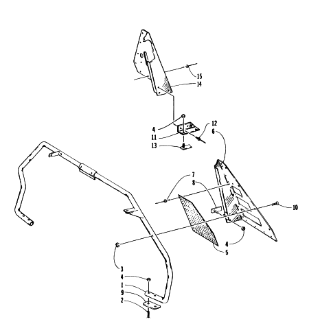 Parts Diagram for Arctic Cat 1996 BEARCAT WIDE TRACK SNOWMOBILE STEERING SUPPORT ASSEMBLY