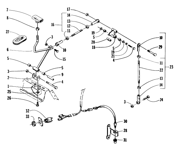 Parts Diagram for Arctic Cat 1996 THUNDERCAT MOUNTAIN SNOWMOBILE REVERSE SHIFT LEVER ASSEMBLY