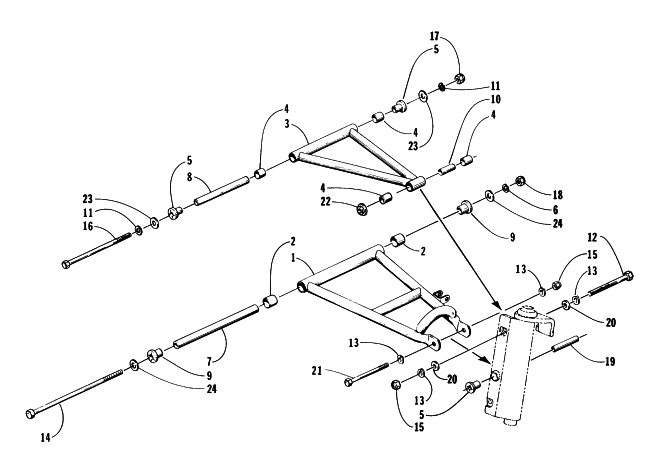 Parts Diagram for Arctic Cat 1996 ZR 440 SNOWMOBILE A-ARM ASSEMBLY