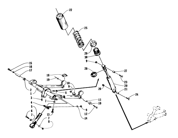 Parts Diagram for Arctic Cat 1996 ZRT 600 SNOWMOBILE REAR SUSPENSION FRONT ARM ASSEMBLY